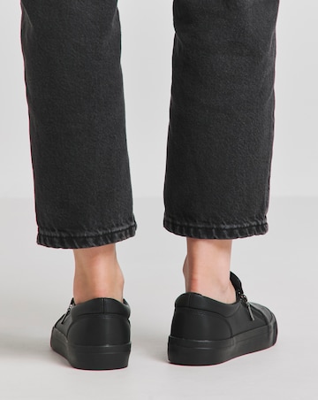 Beatrix Laser Cut Slip on Side Zip Trainer - Extra Wide Fit (EEE)