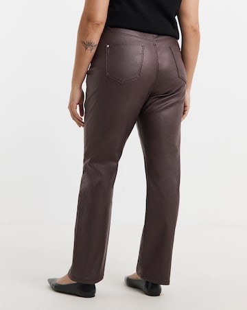 Burgundy Coated Straight Leg Jeans