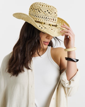 Bead Detail Western Cowboy Hat