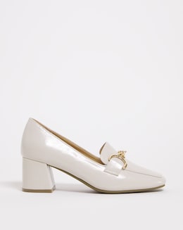 Flexible Block Heel Loafer with Trim - Wide Fit (E)