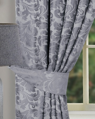 Buckingham Jacquard Light Filtering Pencil Pleat Lined Door Curtain