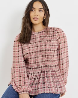 Puff Sleeve Shirred Top