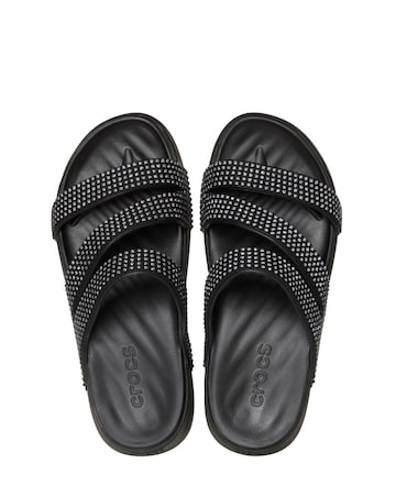 Crocs Black Get Away Strappy Gems Detail - Standard Fit