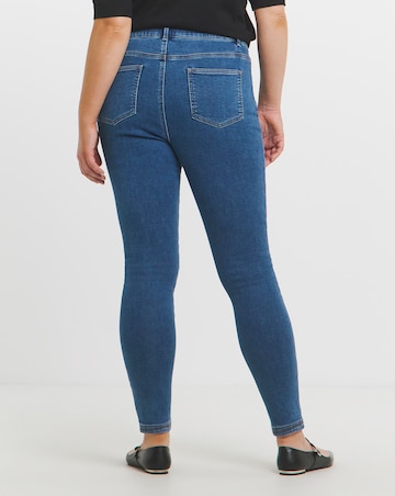 Mid Wash Fleece Lined Cosy Warm Feel Stretch Skinny Jeans