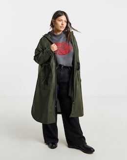 Khaki Rubberised 3 in 1 Parka Coat