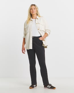Washed Black Slim Mom Jeans