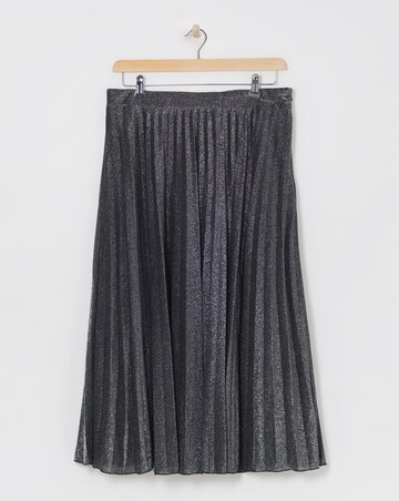 Joanna Hope Pleated Silver Glitter Skirt