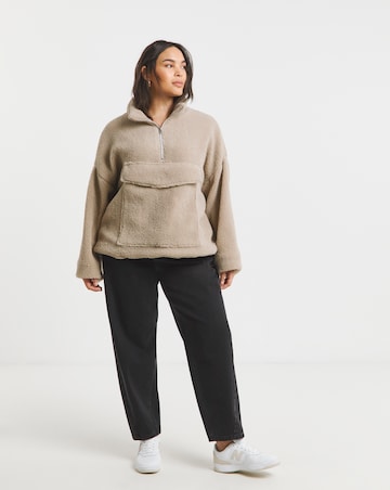 Native Youth Borg Zip Up Fleece With Bell Sleeve