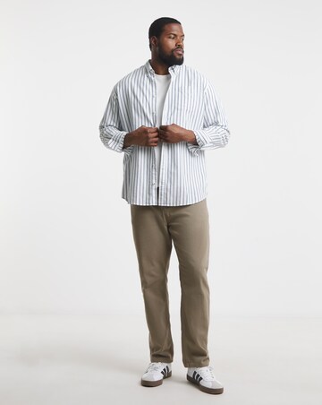 Jack & Jones Oxford Stripe Long Sleeve Shirt - Blue/White