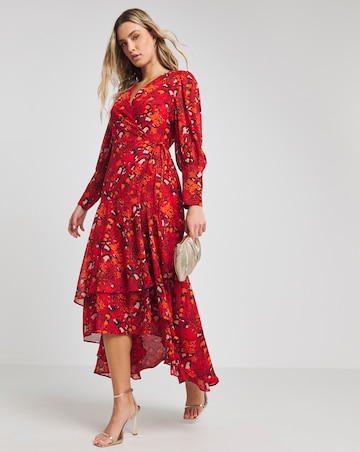 Joanna Hope Printed Wrap Midi Dress
