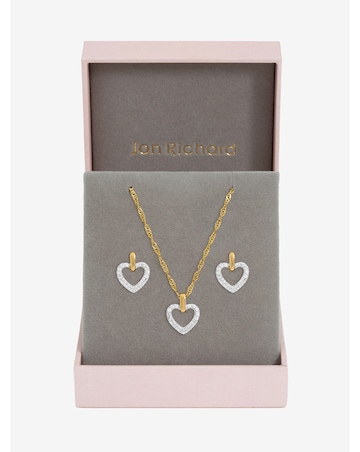 Jon Richard Two Tone Open Heart Set - Gift Box