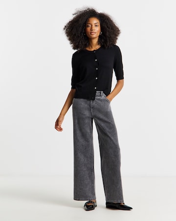 Dark Grey Wide Leg Jeans