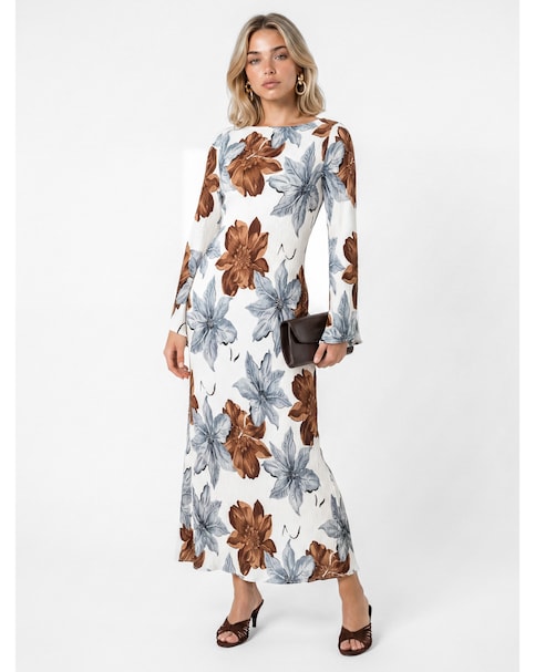 Lovedrobe Floral Print Plisse Dress