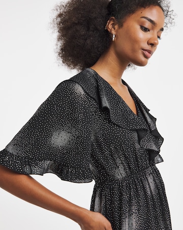 Flounce London Foil Ruffle Maxi Dress