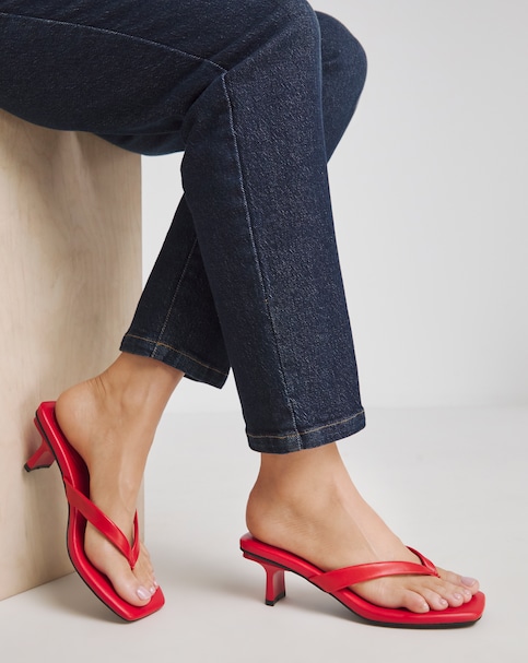 Clarity Toe Post Kitten Heels - Extra Wide Fit (EEE)