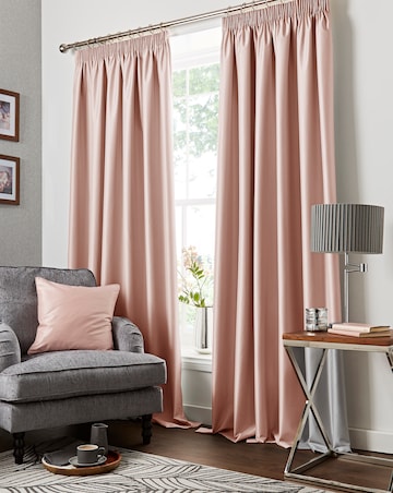 Faux Silk Pencil Pleat Blackout Curtains