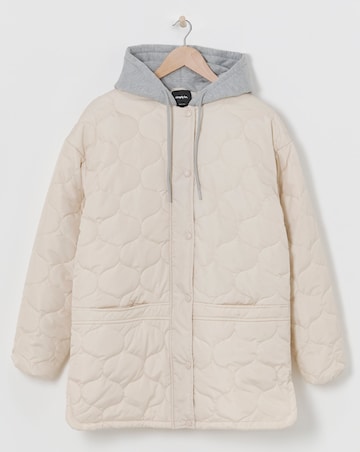 Stone Jersey Hooded Quilted Jacket