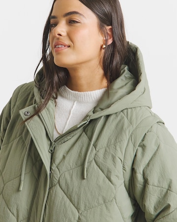 Sage Quilted Hybrid Jacket/ Gilet