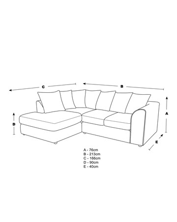 Ferguson Jumbo Cord Left Hand Chaise Sofa