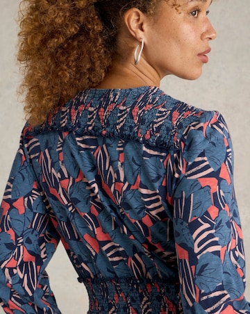 White Stuff Jonie Shirred Jersey Dress