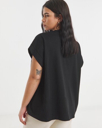 Simply Be Black Boxy Pure Cotton T-Shirt