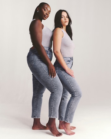 Mid Blue Slim Mom Jeans