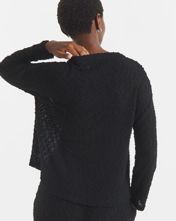 Boucle Slash Neck Slouch Top