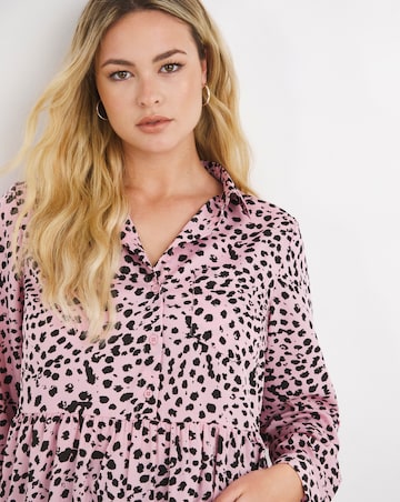 Pink Spot Dipped Back Tunic Shirt