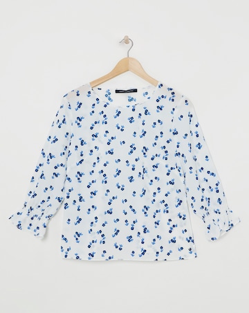 French Connection Betsy Crepe 3/4 Sleeve Top