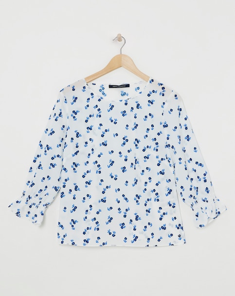 French Connection Betsy Crepe 3/4 Sleeve Top