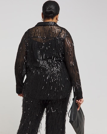 Joanna Hope Sequin Tassle Shirt