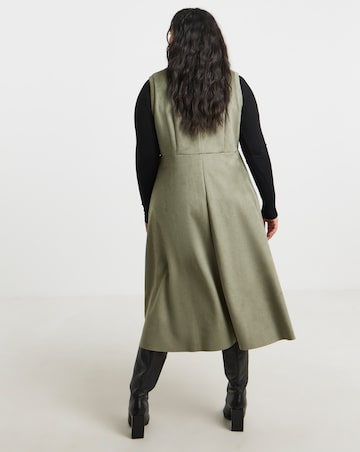 Simply Be Khaki Suedette Midi Dress