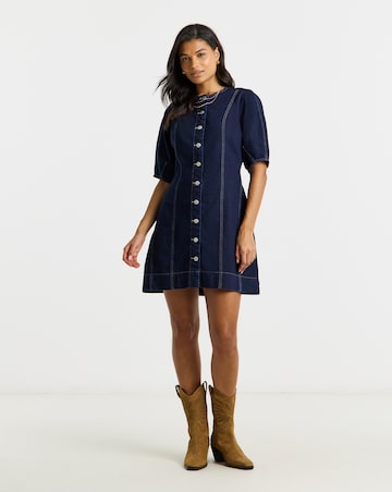 Simply Be Indigo Cinched Mini Dress