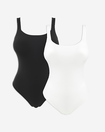 MAGISCULPT Light Control (2 Pack) Smoothing Vest Bodysuits Black/White