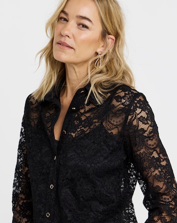 Lace Scallop Hem Shirt