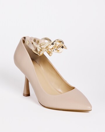 Toulon Removable Chain Heeled Court Shoes - Extra Wide Fit (EEE)
