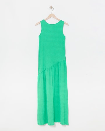 Simply Be Green Textured Jersey Asymmetric Maxi Dress With Bow Back