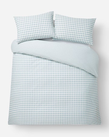 Gingham Cotton Blend Reversible Duvet Cover Set