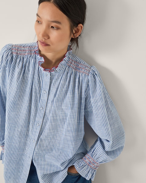 Monsoon Maeve Ruffle Stripe Shirt