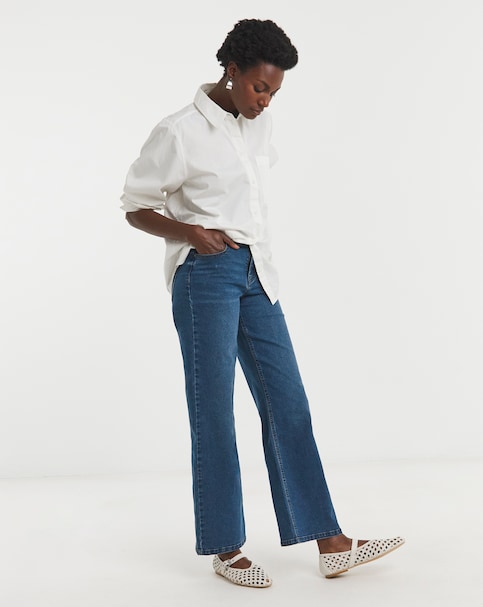 24/7 Blue Wide Leg Jeans