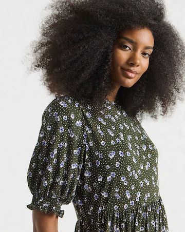 Ditsy Supersoft Tiered Midi Dress