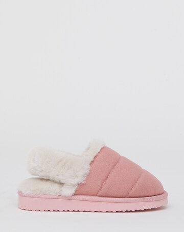 Halle Fluffy Slingback Slippers - Wide Fit (E)