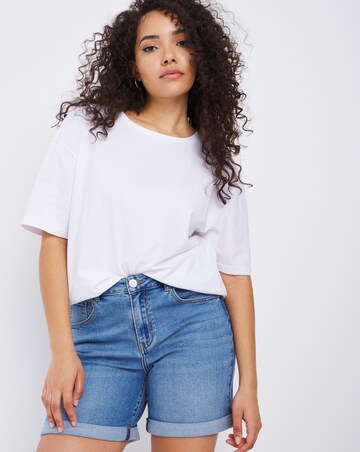Light Stonewash Mom Shorts