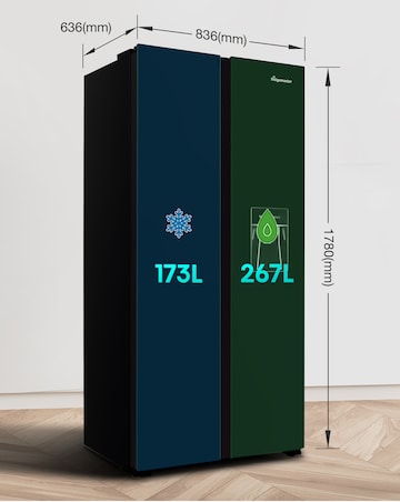 Fridgemaster MS83430DEB Non-Plumbed Total No Frost Freestanding American