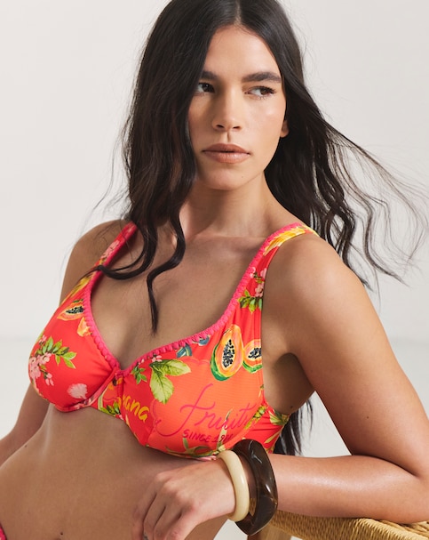 Figleaves Fruit Print Underwired Bikini Top