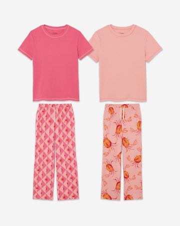 Pretty Secrets (2 Pack) Ribbed T-Shirt Pyjama Sets