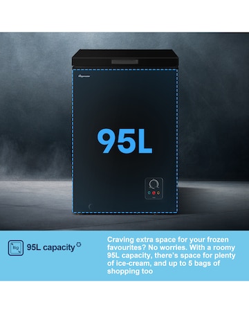 Fridgemaster MCF96EB 96L Chest Freezer - Black E Rated