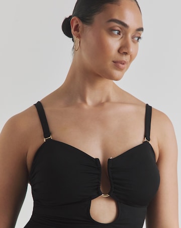 Trim Detail Bandeau Swimsuit With Detachable Straps