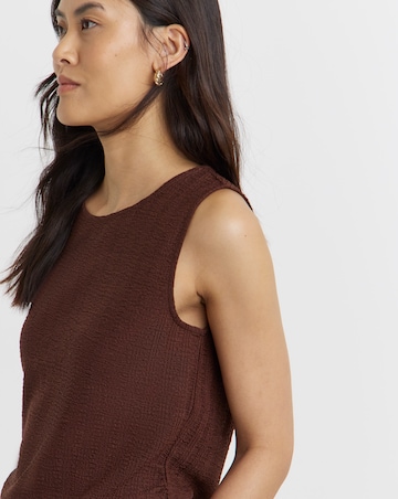 Textured Ruched Side Top