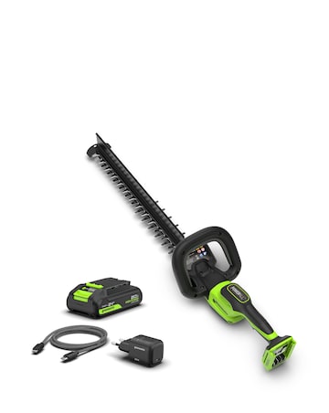 Greenworks 24V 51cm Cordless Brushless Hedge Trimmer (2AH Battery & Charger)